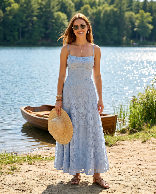 LAURA - Vestido Satinado con Escote en V