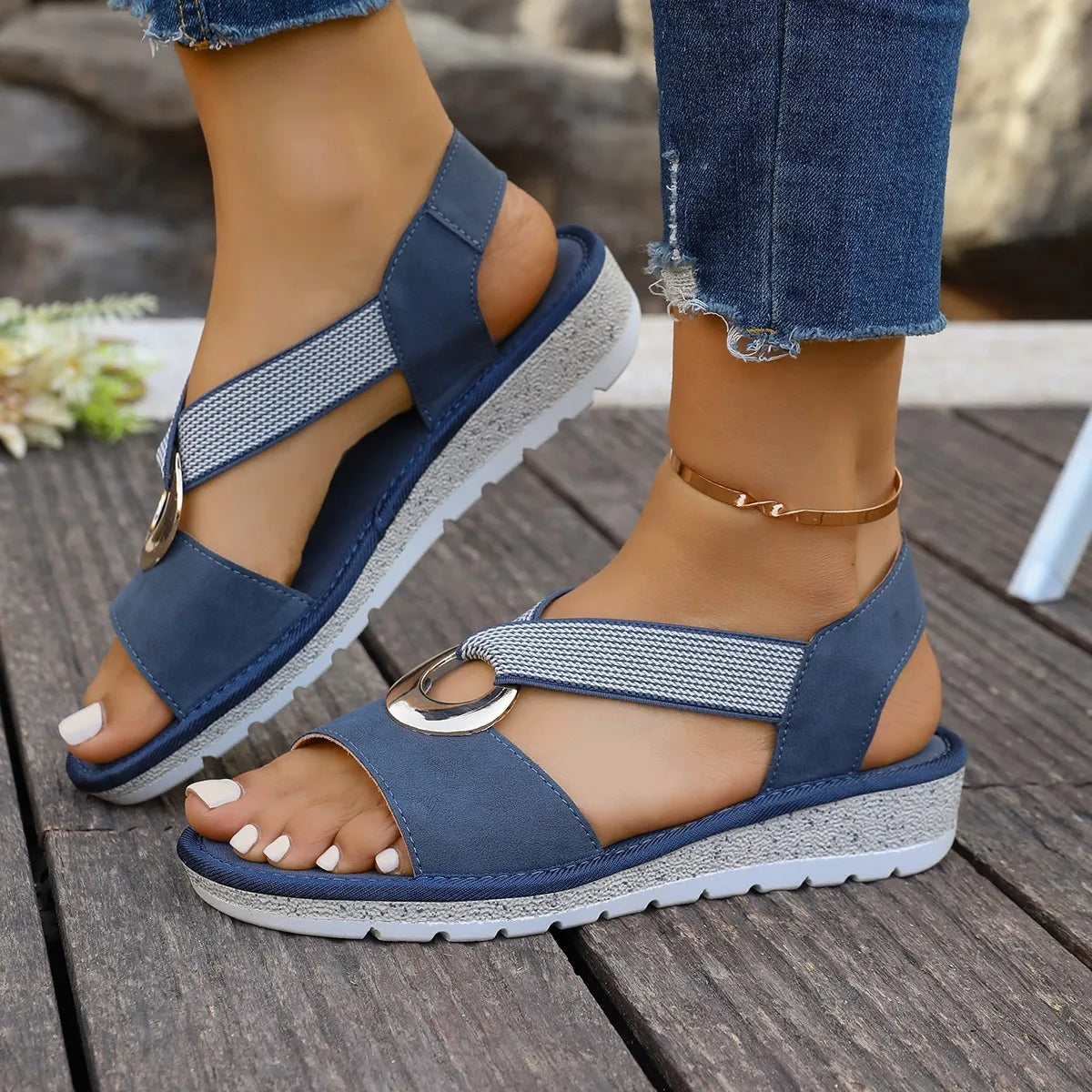 Sandalias de Cuña Trenzada
