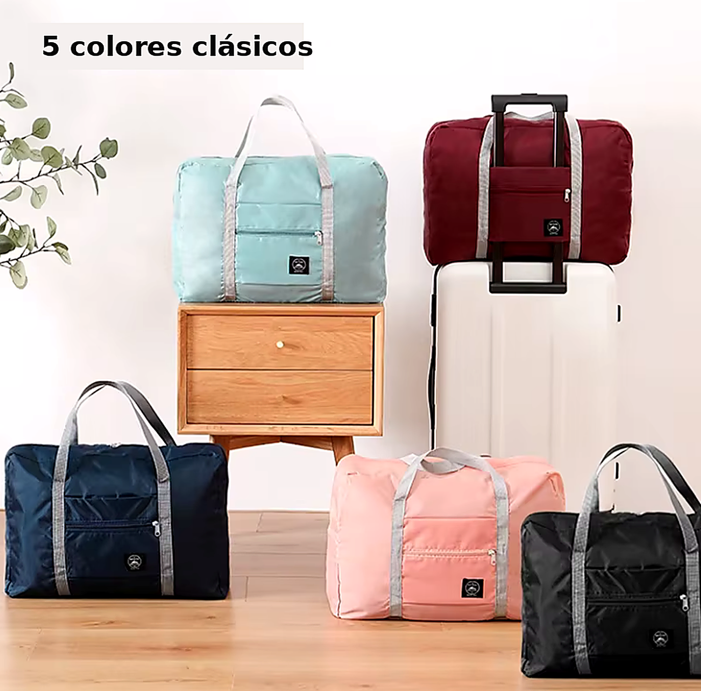 Bolsa de viaje plegable, grande y práctica para equipaje y almacenamiento.