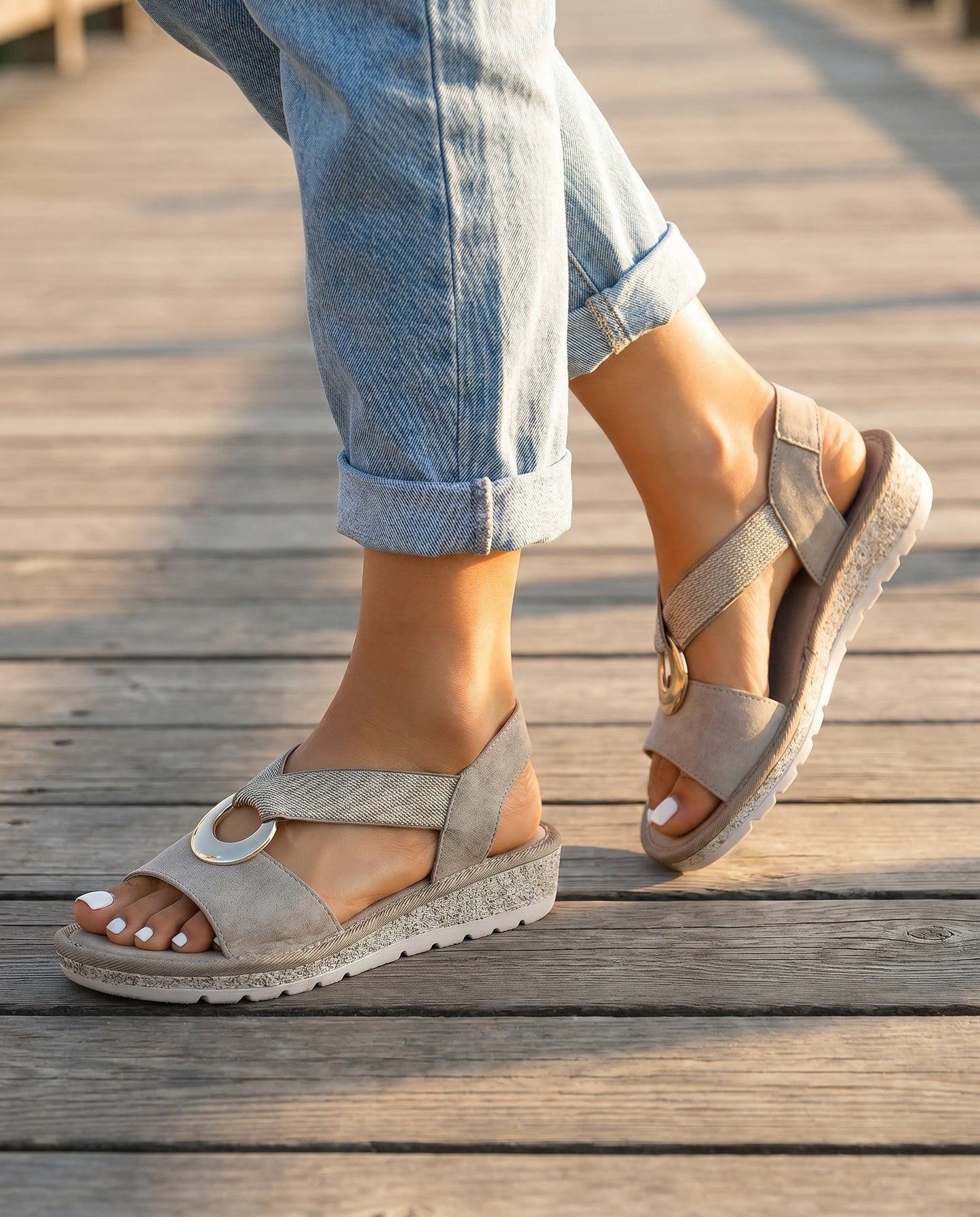 Sandalias de Cuña Trenzada