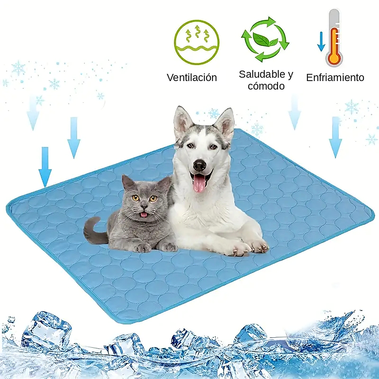 Alfombra refrescante para perros y gatos, cama de verano extra grande, duradera y apta para sofá.