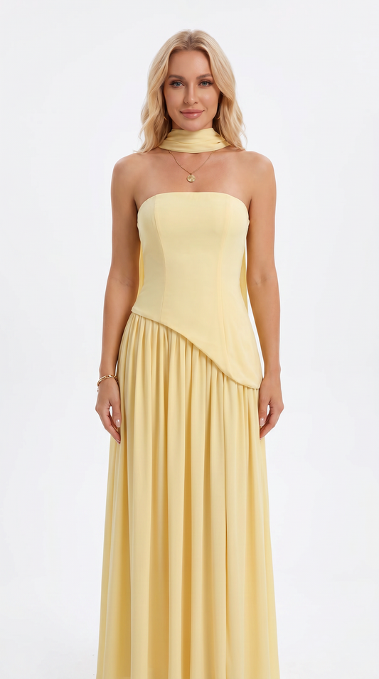 CLEO - Vestido con tirantes cruzados