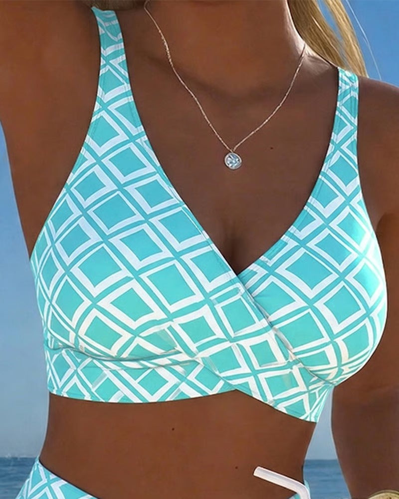 LILI - bikini de dos piezas con corte de sujetador y estampado de rombos