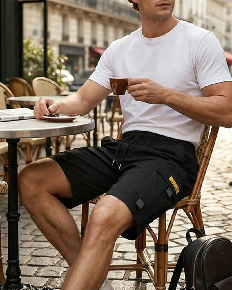 MAX - Pantalones cortos cargo informales para hombre