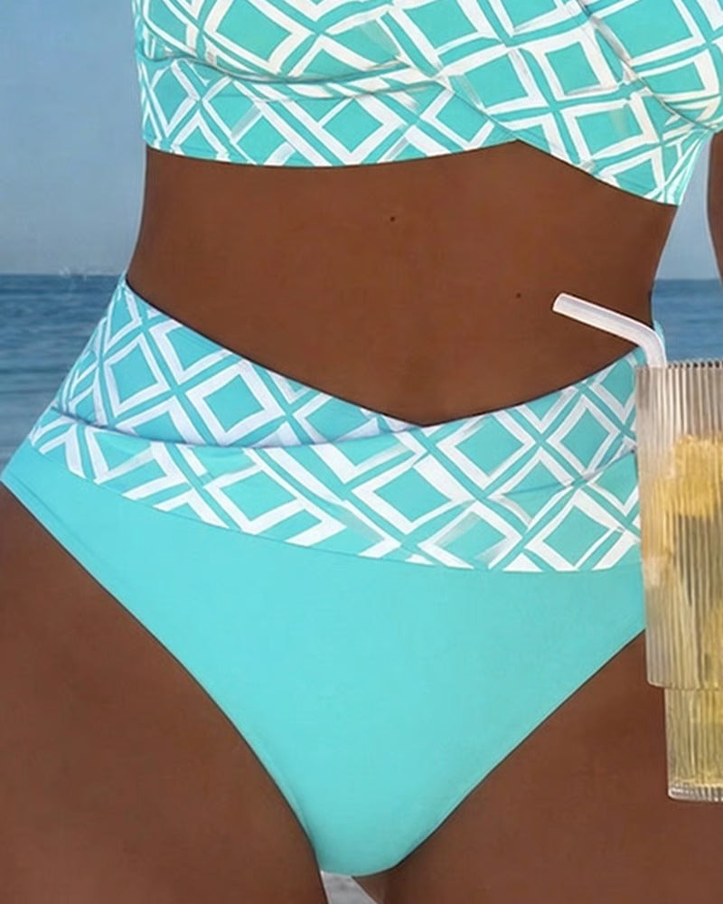 LILI - bikini de dos piezas con corte de sujetador y estampado de rombos