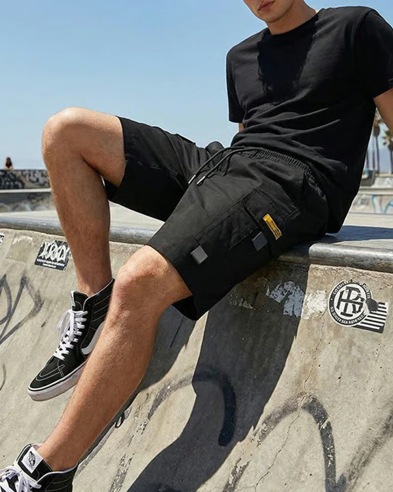 MAX - Pantalones cortos cargo informales para hombre