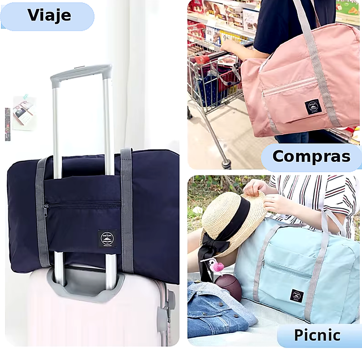 Bolsa de viaje plegable, grande y práctica para equipaje y almacenamiento.